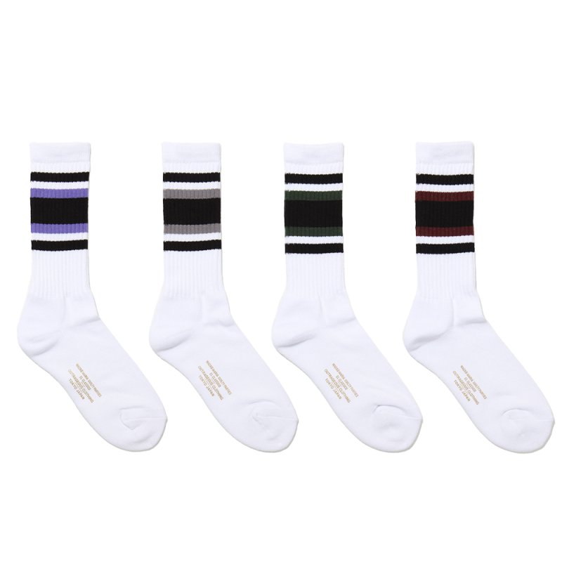 画像1: WACKO MARIA/STRIPED JACQUARD SOCKS（各色）［ストライプジャガードソックス-23秋冬］