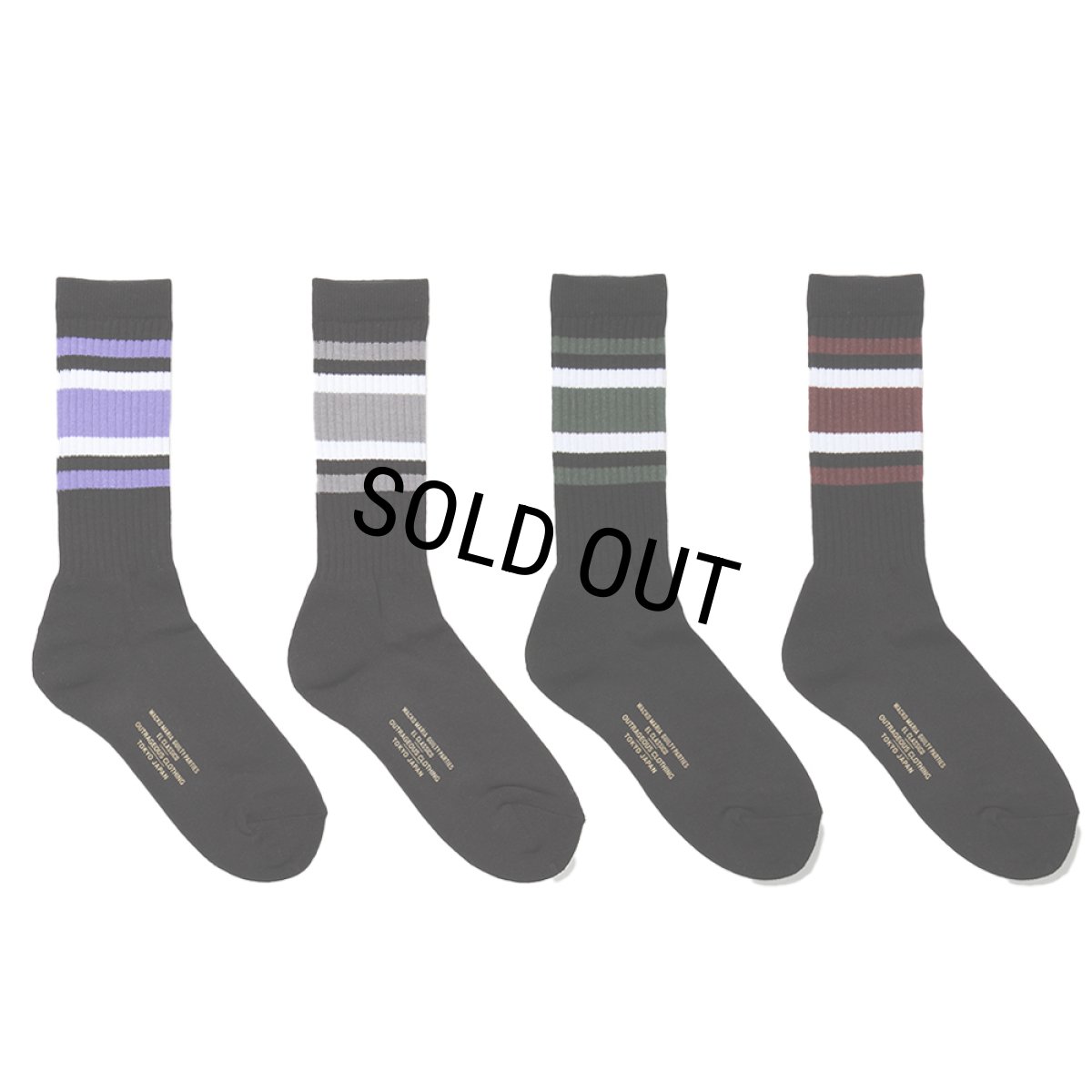 画像1: WACKO MARIA/STRIPED JACQUARD SOCKS（各色）［ストライプジャガードソックス-23秋冬］ (1)