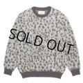 WACKO MARIA/LEOPARD MOHAIR KNIT JACQUARD SWEATER（WHITE）［レオパードモヘアセーター-23秋冬］