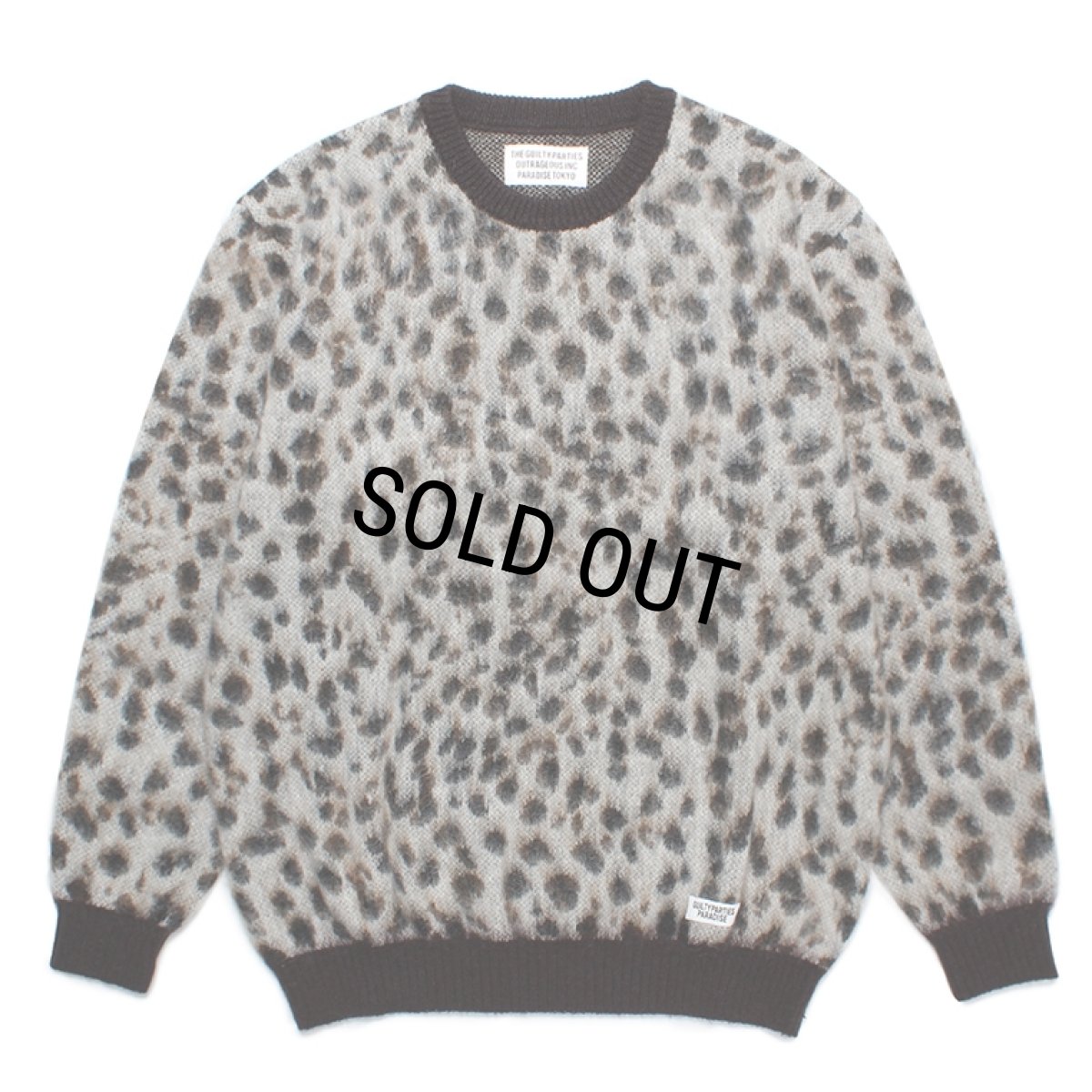 画像1: WACKO MARIA/LEOPARD MOHAIR KNIT JACQUARD SWEATER（WHITE）［レオパードモヘアセーター-23秋冬］ (1)