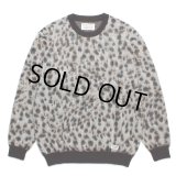 WACKO MARIA/LEOPARD MOHAIR KNIT JACQUARD SWEATER（WHITE）［レオパードモヘアセーター-23秋冬］