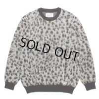 WACKO MARIA/LEOPARD MOHAIR KNIT JACQUARD SWEATER（WHITE）［レオパードモヘアセーター-23秋冬］