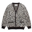 画像1: WACKO MARIA/LEOPARD MOHAIR KNIT JACQUARD CARDIGAN（WHITE）［レオパードモヘアカーディガン-23秋冬］ (1)