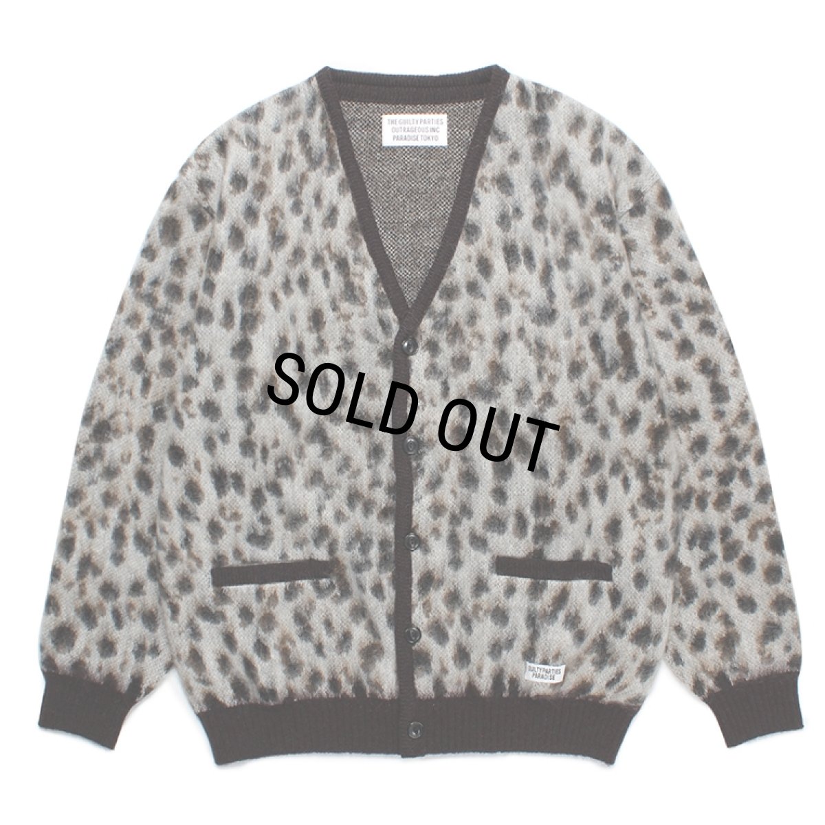 画像1: WACKO MARIA/LEOPARD MOHAIR KNIT JACQUARD CARDIGAN（WHITE）［レオパードモヘアカーディガン-23秋冬］ (1)