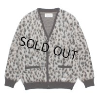 WACKO MARIA/LEOPARD MOHAIR KNIT JACQUARD CARDIGAN（WHITE）［レオパードモヘアカーディガン-23秋冬］