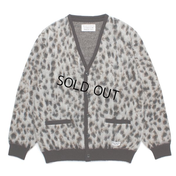 画像1: WACKO MARIA/LEOPARD MOHAIR KNIT JACQUARD CARDIGAN（WHITE）［レオパードモヘアカーディガン-23秋冬］