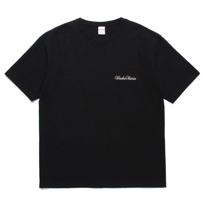 画像1: WACKO MARIA/WASHED HEAVY WEIGHT T-SHIRT（BLACK）［刺繍T-23秋冬］