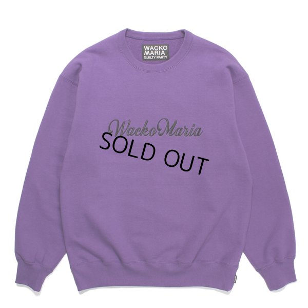 画像1: WACKO MARIA/HEAVY WEIGHT CREW NECK SWEAT SHIRT（PURPLE）［クルーネックスウェット-23秋冬］