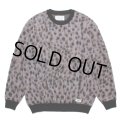 WACKO MARIA/LEOPARD MOHAIR KNIT JACQUARD SWEATER（PURPLE）［レオパードモヘアセーター-23秋冬］