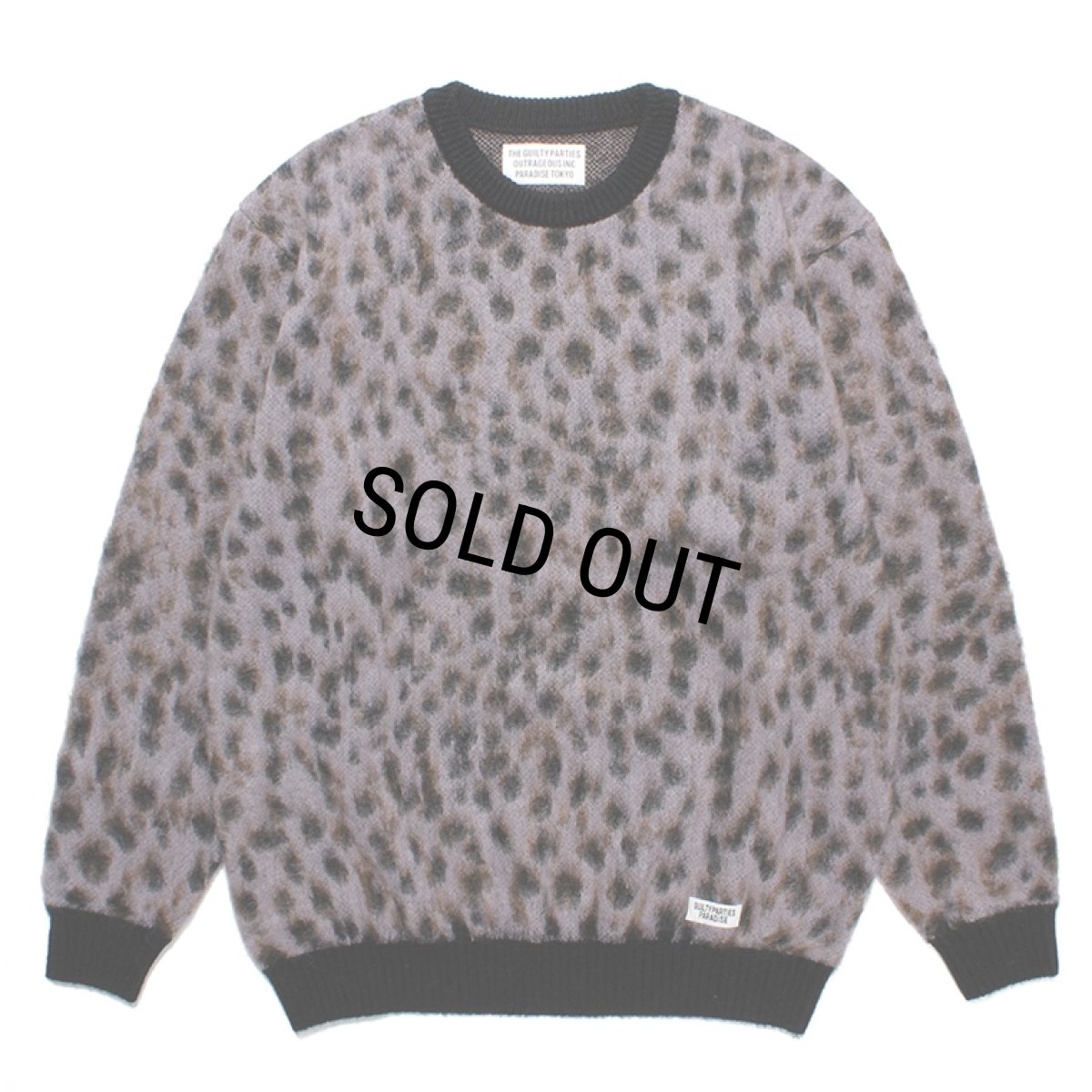 画像1: WACKO MARIA/LEOPARD MOHAIR KNIT JACQUARD SWEATER（PURPLE）［レオパードモヘアセーター-23秋冬］ (1)