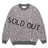 WACKO MARIA/LEOPARD MOHAIR KNIT JACQUARD SWEATER（PURPLE）［レオパードモヘアセーター-23秋冬］