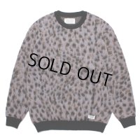 WACKO MARIA/LEOPARD MOHAIR KNIT JACQUARD SWEATER（PURPLE）［レオパードモヘアセーター-23秋冬］