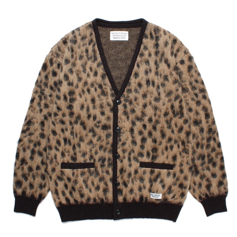 画像1: WACKO MARIA/LEOPARD MOHAIR KNIT JACQUARD CARDIGAN（BEIGE）［レオパードモヘアカーディガン-23秋冬］