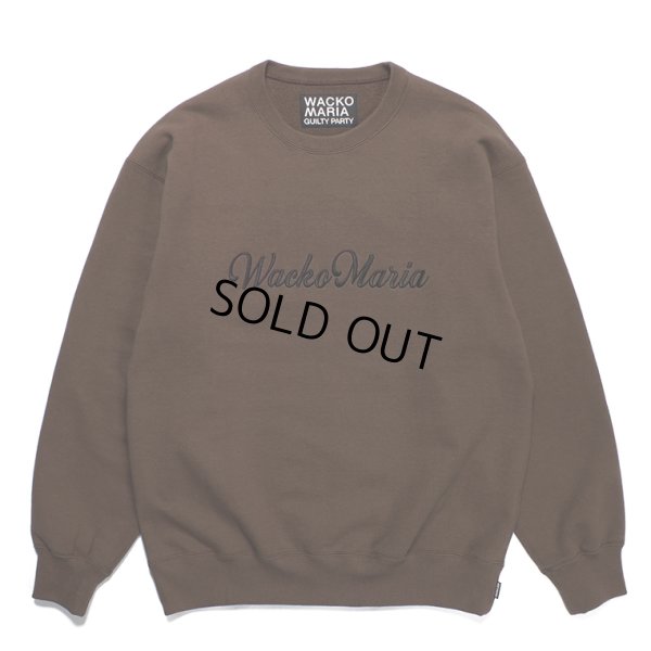 画像1: WACKO MARIA/HEAVY WEIGHT CREW NECK SWEAT SHIRT（BROWN）［クルーネックスウェット-23秋冬］