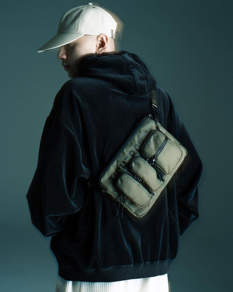 画像3: TIGHTBOOTH/TRIPLE POCKET SACOCHE（Khaki）［サコッシュ-23秋冬］