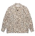 画像1: WACKO MARIA/LEOPARD OPEN COLLAR SHIRT（WHITE）［レオパードオープンカラーシャツ-23秋冬］ (1)