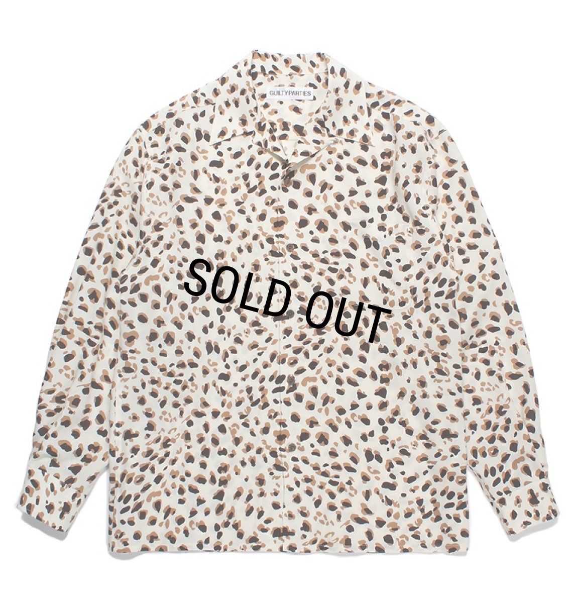 画像1: WACKO MARIA/LEOPARD OPEN COLLAR SHIRT（WHITE）［レオパードオープンカラーシャツ-23秋冬］ (1)
