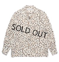 WACKO MARIA/LEOPARD OPEN COLLAR SHIRT（WHITE）［レオパードオープンカラーシャツ-23秋冬］