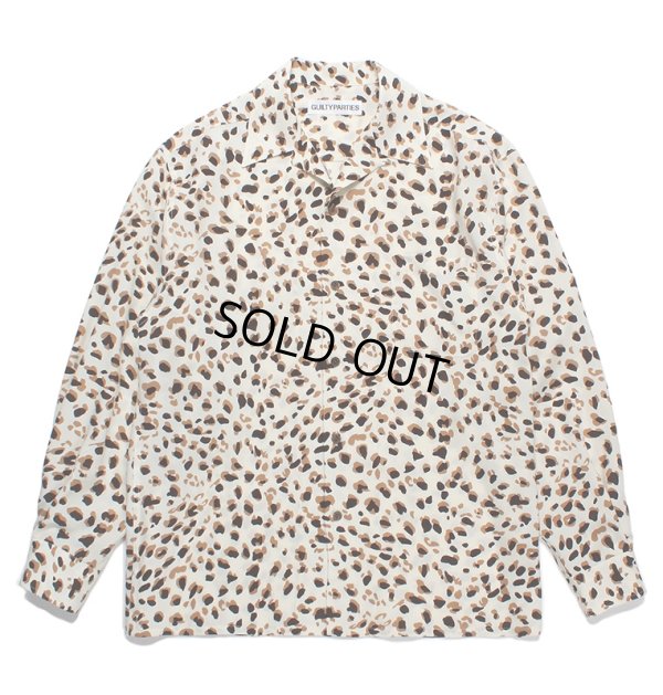 画像1: WACKO MARIA/LEOPARD OPEN COLLAR SHIRT（WHITE）［レオパードオープンカラーシャツ-23秋冬］