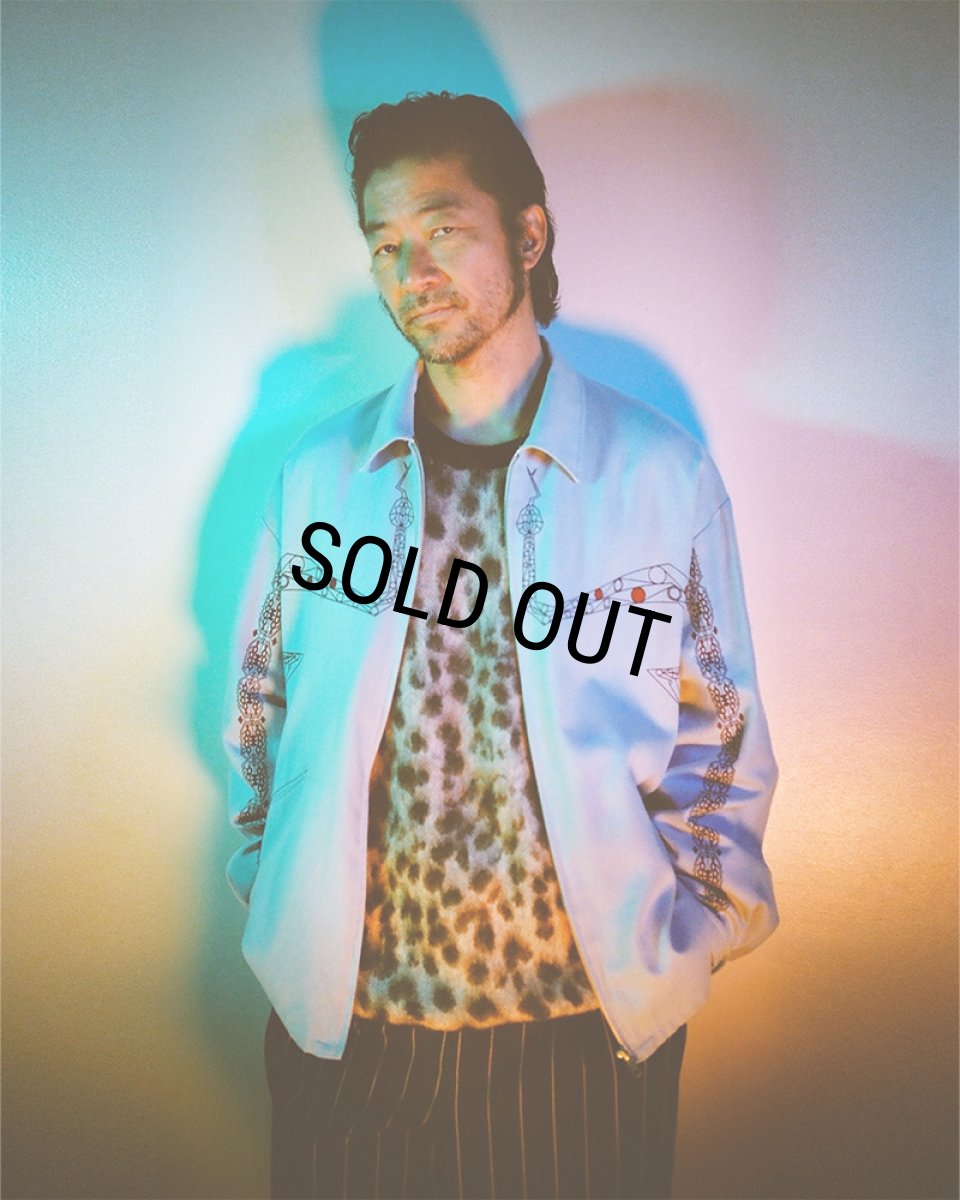 画像2: WACKO MARIA/LEOPARD MOHAIR KNIT JACQUARD SWEATER（WHITE）［レオパードモヘアセーター-23秋冬］ (2)