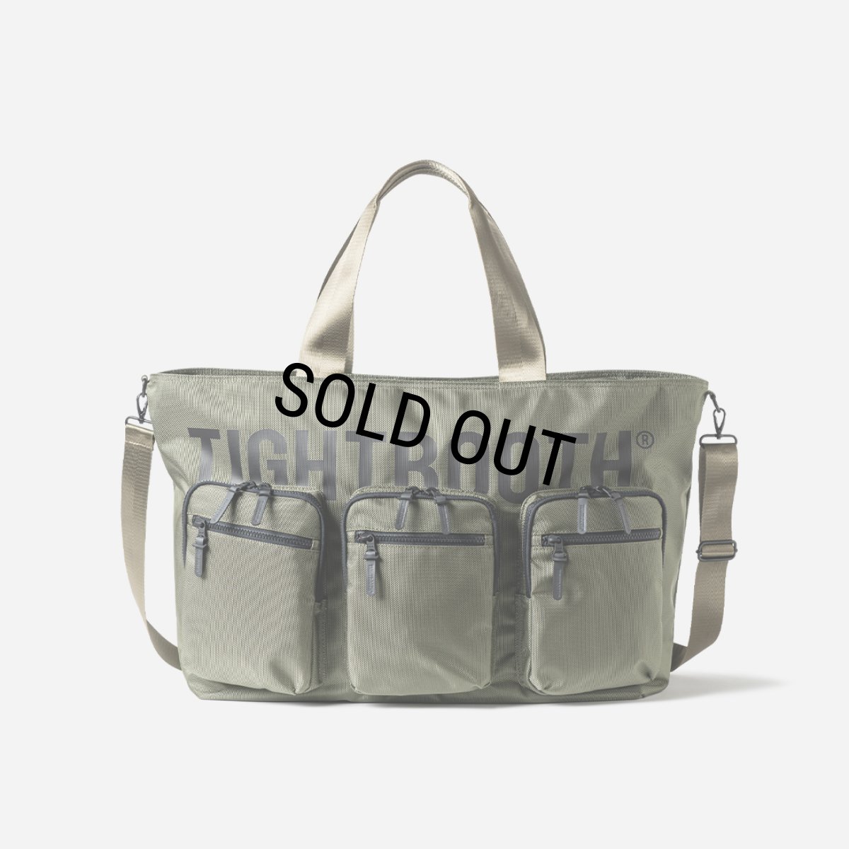 画像1: TIGHTBOOTH/TRIPLE POCKET BIG TOTE（Khaki）［ビッグトート-23秋冬］ (1)