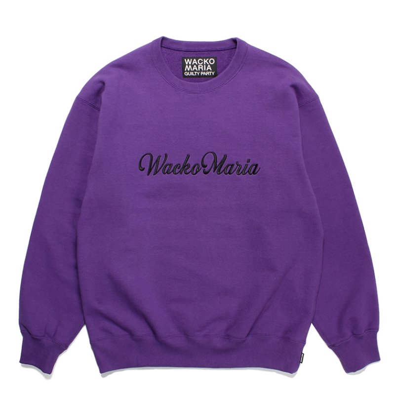 画像1: WACKO MARIA/HEAVY WEIGHT CREW NECK SWEAT SHIRT（PURPLE）［クルーネックスウェット-23秋冬］