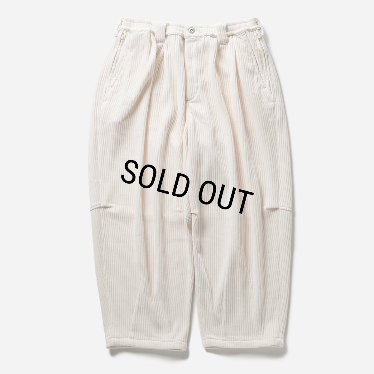 画像1: TIGHTBOOTH/KNIT CORD BALLOON PANTS（White）［コーデュロイバルーンパンツ-23秋冬］ (1)