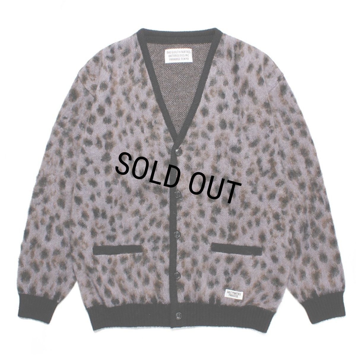 画像1: WACKO MARIA/LEOPARD MOHAIR KNIT JACQUARD CARDIGAN（PURPLE）［レオパードモヘアカーディガン-23秋冬］ (1)