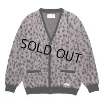 WACKO MARIA/LEOPARD MOHAIR KNIT JACQUARD CARDIGAN（PURPLE）［レオパードモヘアカーディガン-23秋冬］