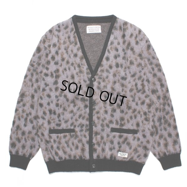 画像1: WACKO MARIA/LEOPARD MOHAIR KNIT JACQUARD CARDIGAN（PURPLE）［レオパードモヘアカーディガン-23秋冬］