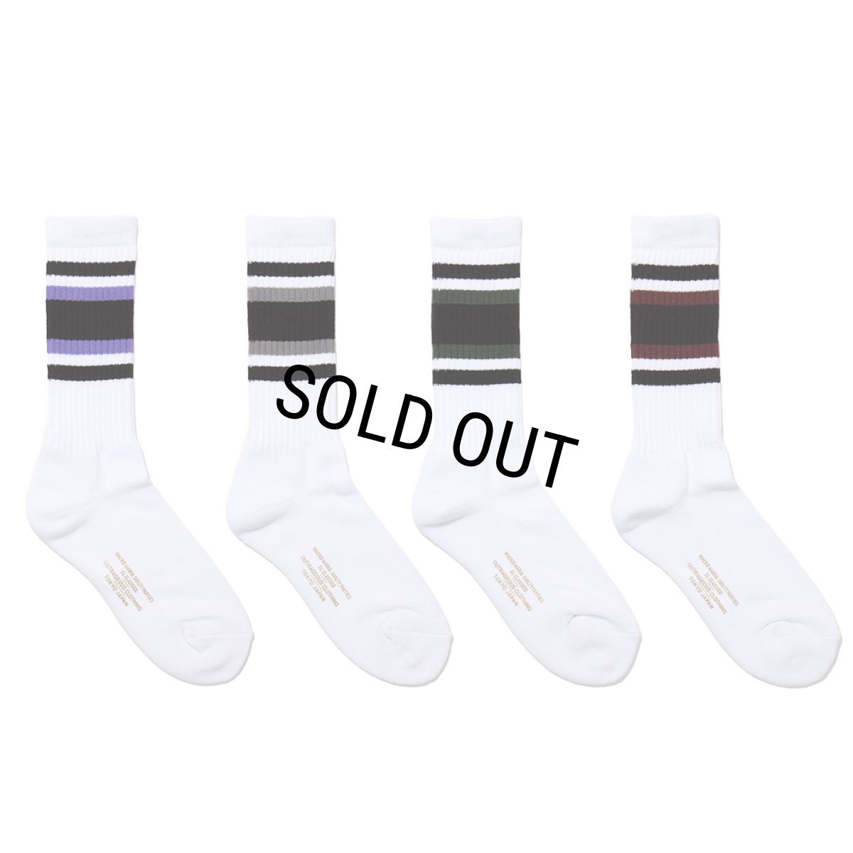 画像1: WACKO MARIA/STRIPED JACQUARD SOCKS（各色）［ストライプジャガードソックス-23秋冬］ (1)