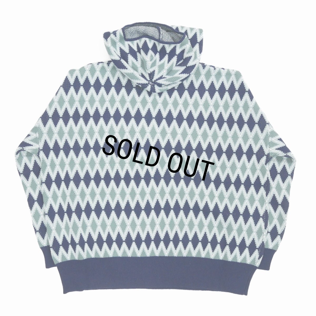画像2: DAIRIKU/Face Cover Knit Pullover（Blue & Navy） 【30%OFF】［フェイスカバーニットプルオーバー-23秋冬］ (2)