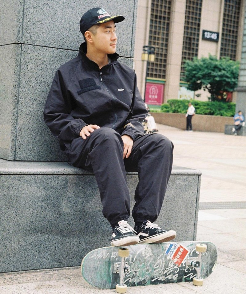 画像3: CHALLENGER/MILITARY WARM UP PANTS（BLACK）［ミリタリーウォームアップパンツ-23秋冬］