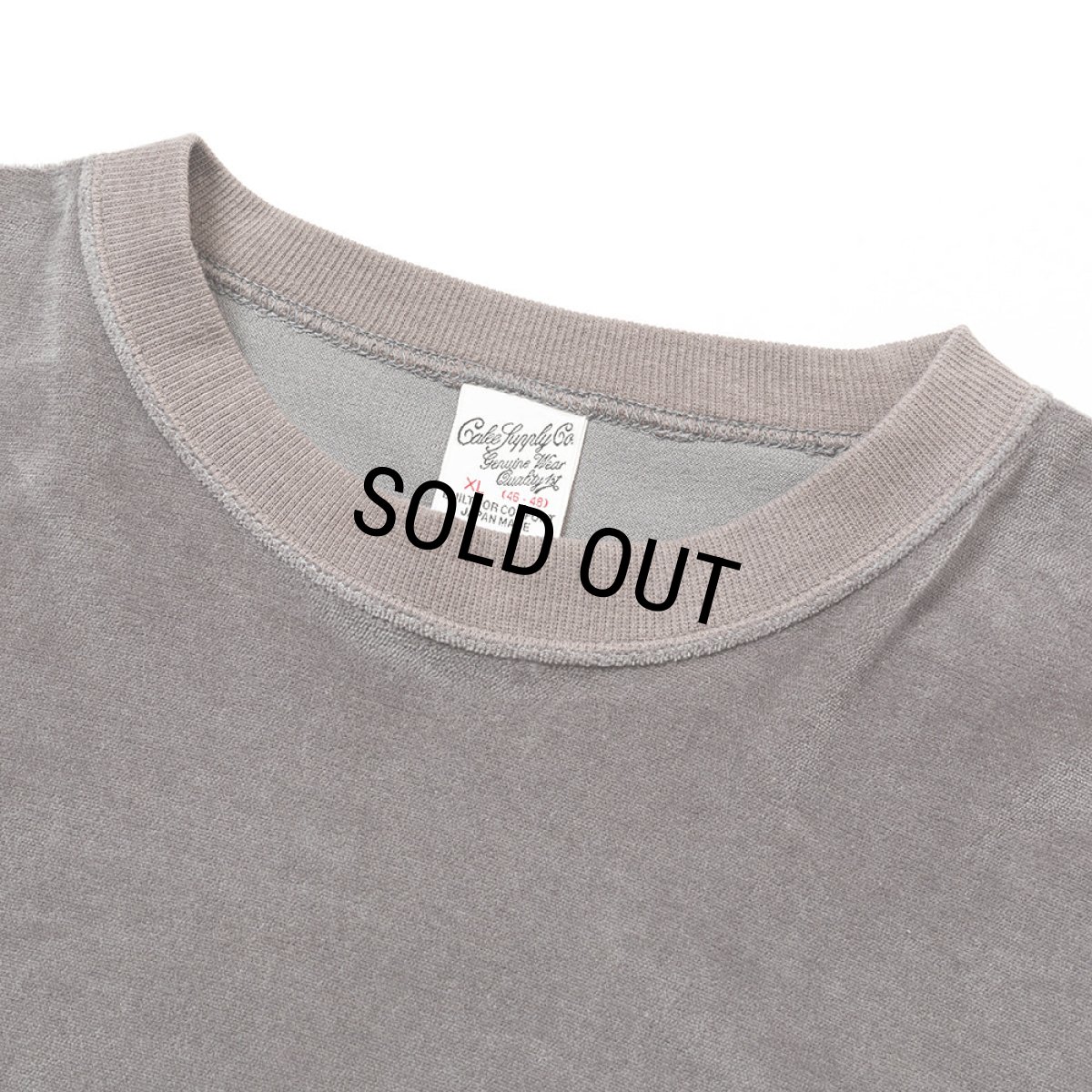 画像2: CALEE/EMBROIDERY VELOUR CREW NECK SW（CHARCOAL）［ベロアクルーネック-23秋冬］ (2)