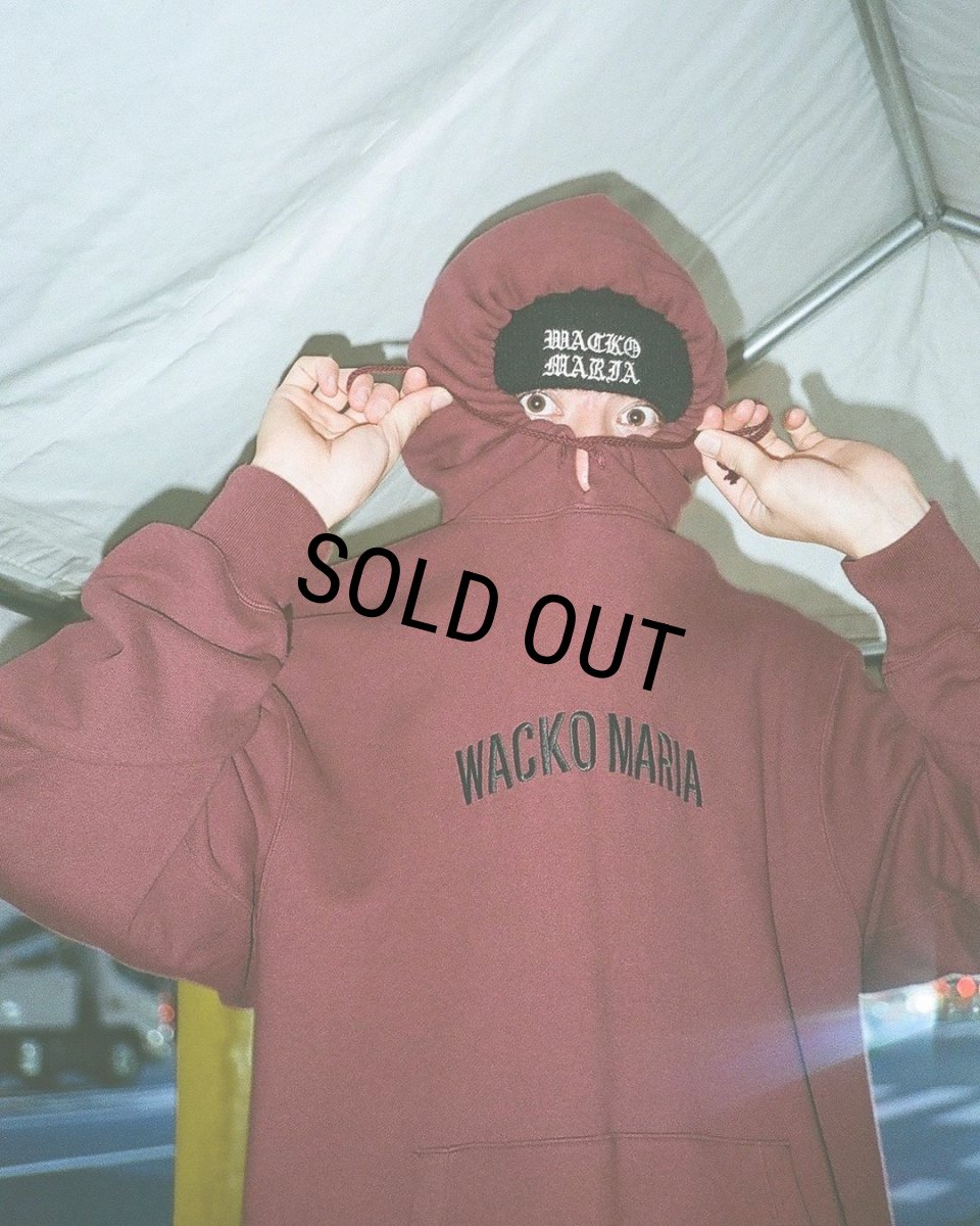 画像4: WACKO MARIA/MIDDLE WEIGHT PULL OVER HOODED SWEAT SHIRT（BURGUNDY）［プルオーバーパーカー-23秋冬］ (4)