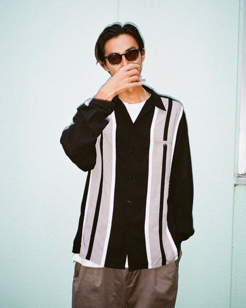 他の写真2: WACKO MARIA/SWITCHING OPEN COLLAR SHIRT（BLACK）［スイッチングオープンカラーシャツ-23秋冬］