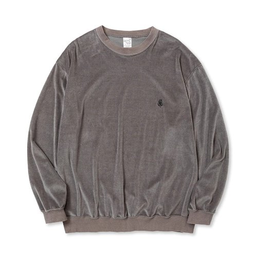 他の写真1: CALEE/EMBROIDERY VELOUR CREW NECK SW（CHARCOAL）［ベロアクルーネック-23秋冬］