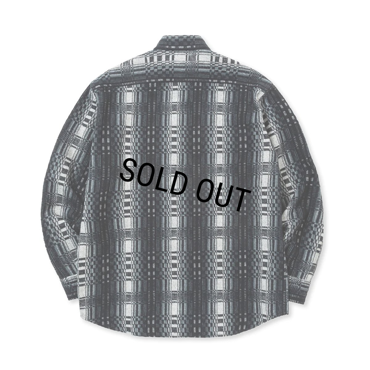 画像2: CALEE/O/S DOBBY CHECK BAND COLLAR SH（BLACK/WHITE）［ドビーチェックバンドカラーシャツ-23秋冬］ (2)