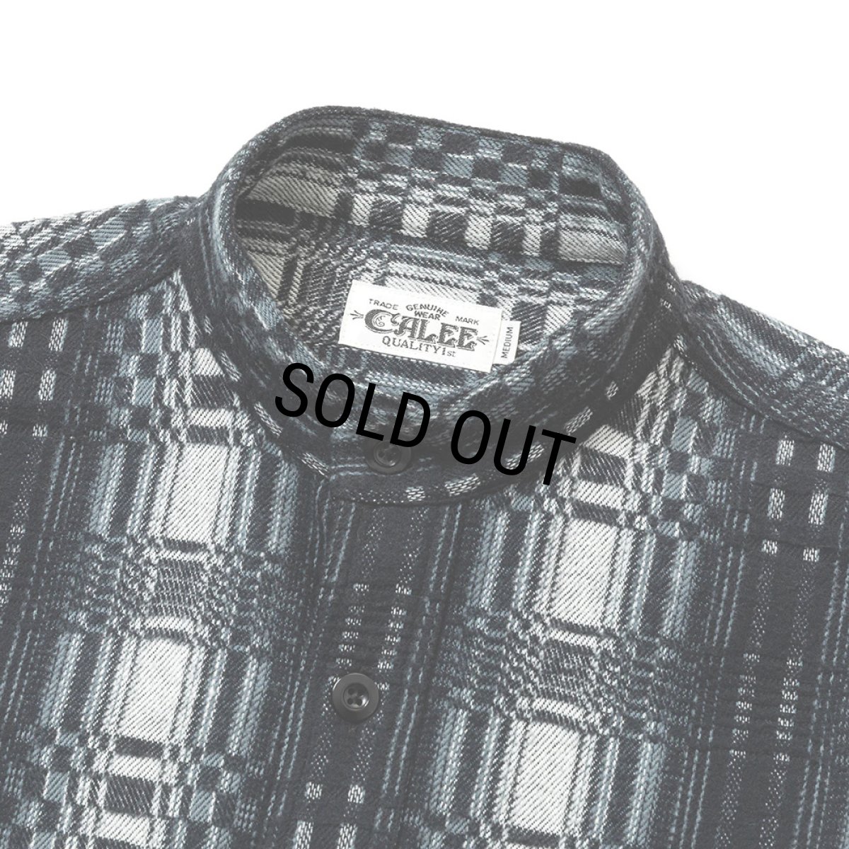 画像3: CALEE/O/S DOBBY CHECK BAND COLLAR SH（BLACK/WHITE）［ドビーチェックバンドカラーシャツ-23秋冬］ (3)