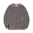 画像1: CALEE/EMBROIDERY VELOUR CREW NECK SW（CHARCOAL）［ベロアクルーネック-23秋冬］ (1)