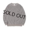 CALEE/EMBROIDERY VELOUR CREW NECK SW（CHARCOAL）［ベロアクルーネック-23秋冬］