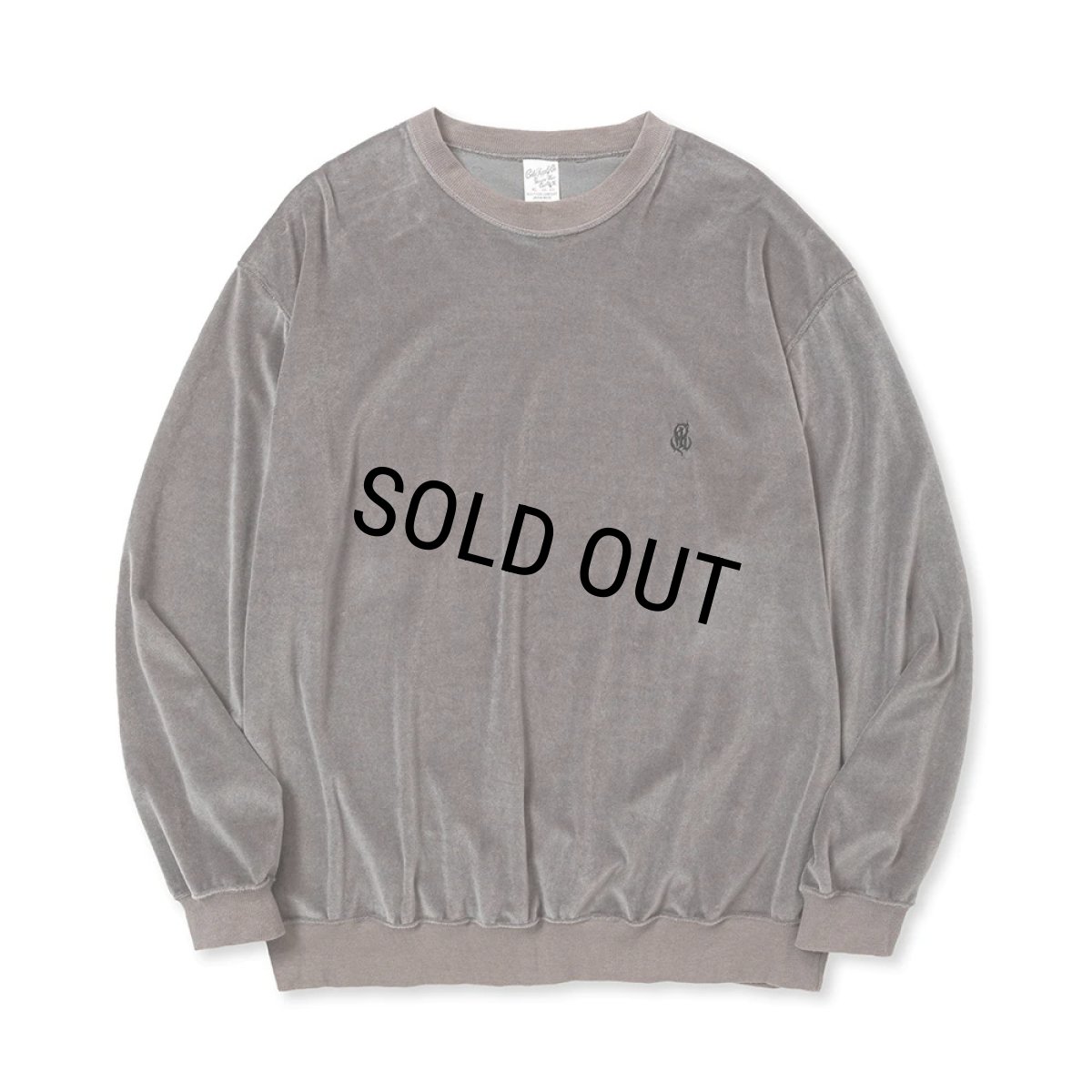 画像1: CALEE/EMBROIDERY VELOUR CREW NECK SW（CHARCOAL）［ベロアクルーネック-23秋冬］ (1)