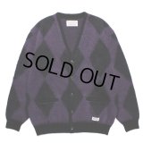 WACKO MARIA/DIAMOND MOHAIR KNIT CARDIGAN（PURPLE）［ダイヤモンドモヘアカーディガン-23秋冬］