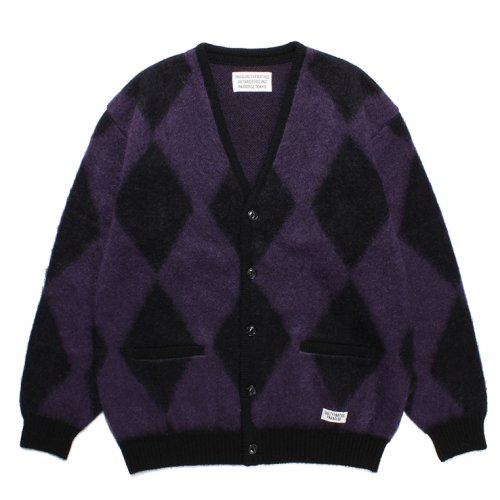 他の写真1: WACKO MARIA/DIAMOND MOHAIR KNIT CARDIGAN（PURPLE）［ダイヤモンドモヘアカーディガン-23秋冬］