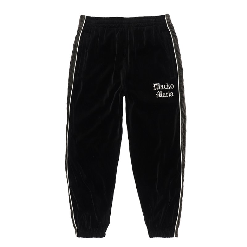 画像1: WACKO MARIA/VELVET TRACK PANTS（BLACK）［ベルベットトラックパンツ-23秋冬］