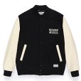 画像1: WACKO MARIA/LEATHER VARSITY JACKET（BLACK）［レザーヴァーシティJKT-23秋冬］ (1)