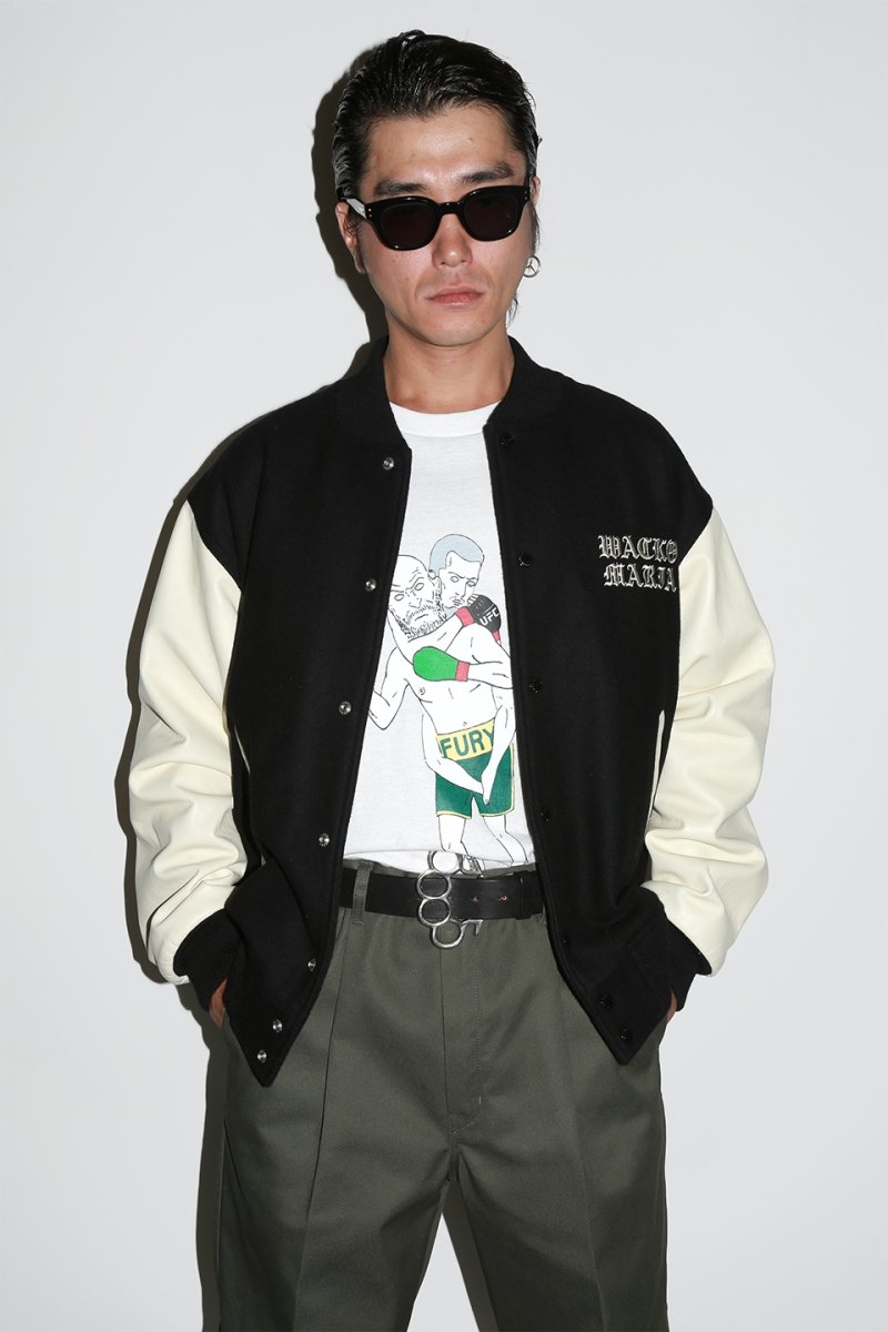 画像3: WACKO MARIA/LEATHER VARSITY JACKET（BLACK）［レザーヴァーシティJKT-23秋冬］