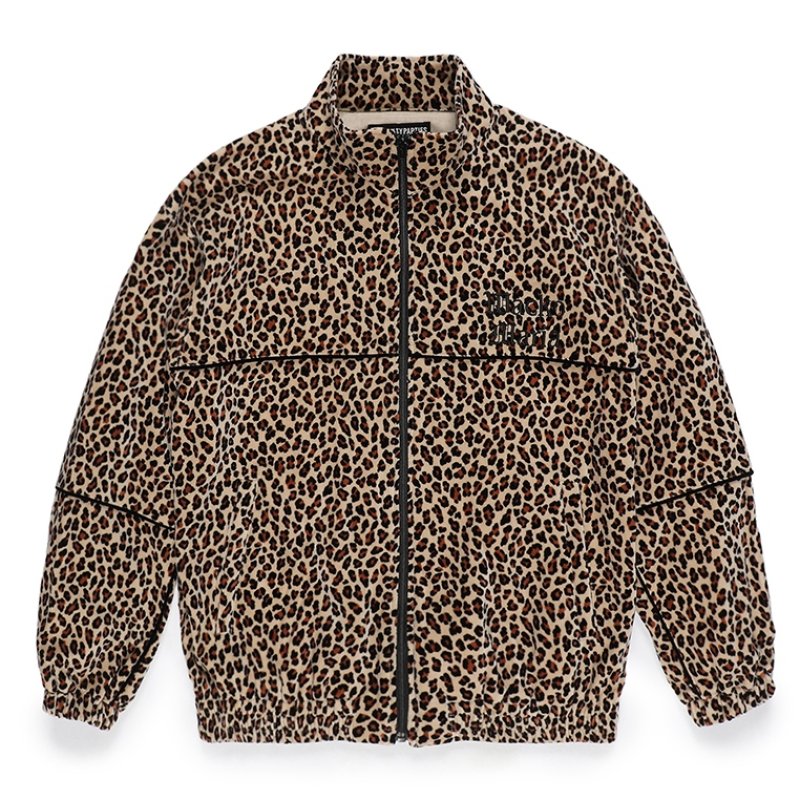 画像1: WACKO MARIA/LEOPARD VELVET TRACK JACKET（BEIGE）［レオパードベルベットトラックJKT-23秋冬］