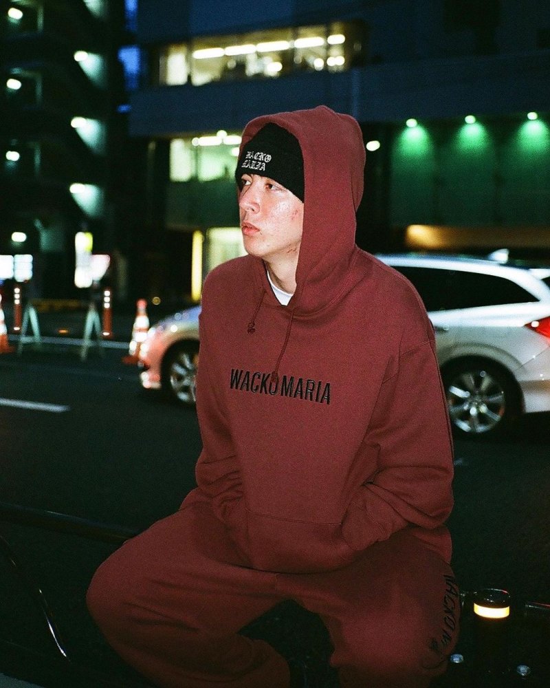 画像3: WACKO MARIA/MIDDLE WEIGHT PULL OVER HOODED SWEAT SHIRT（BURGUNDY）［プルオーバーパーカー-23秋冬］