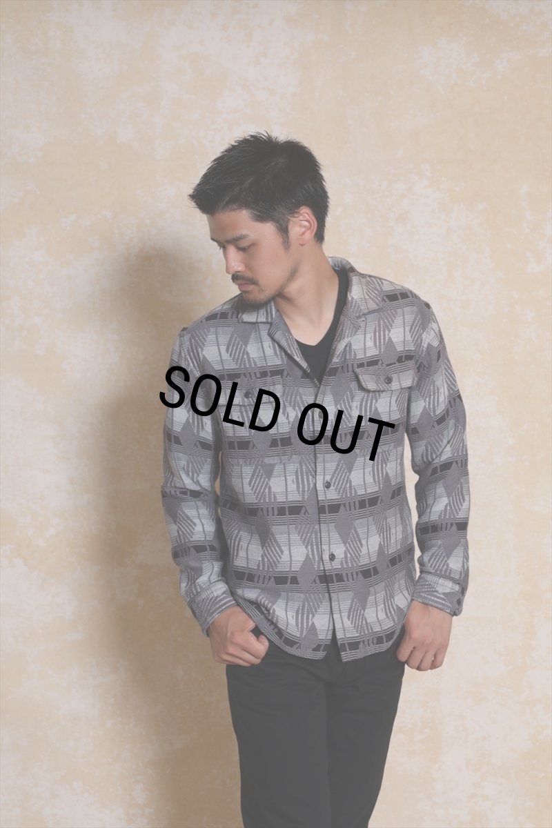 画像7: RATS/NATIVE JACQUARD SHIRT（GRAY）［ネイティブジャガードシャツ-23秋冬］ (7)